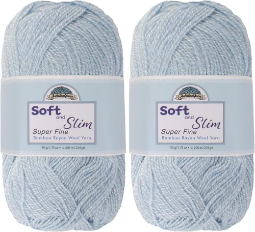 Vista 43 de JubileeYarn Hilo Suave y Delgado - 50g/madeja Mezcla de Rayón de Bambú y Lana - Pegaso - 2 madejas