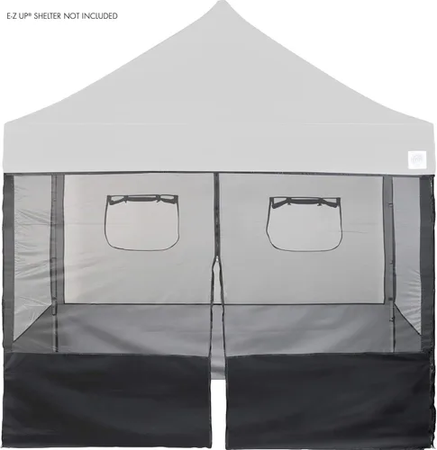 Vista 3 de E-Z UP Kit de pared lateral para cabina de alimentos, juego de 4, se adapta a toldo de pierna recta de 10 x 10 pies y EZFP10GY, se adapta a toldos