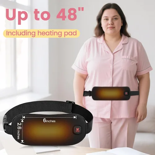 Vista 5 de Almohadilla térmica para calambres menstruales, almohadilla térmica menstrual de 3000 mAh con 3 niveles de temperatura, cinturón térmico inalámbrico