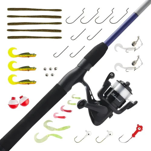 Vista 28 de Shakespeare Catch More Fish Spinning Reel and Fishing Rod Combo with Kit