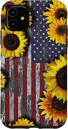 Vista 8 de American Flag with Sunflowers Case for iPhone 17