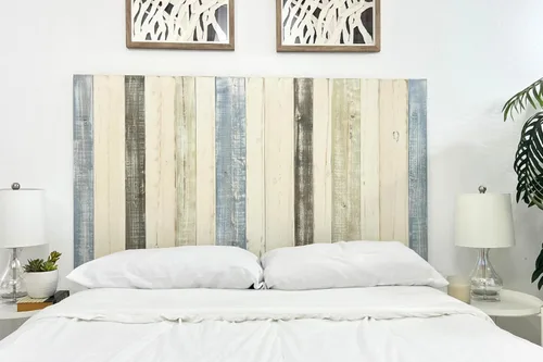 Vista 38 de Diseño mixto: cabecero hecho a mano. Se monta en pared: Fácil instalación:, Madera, Mezcla de todo terreno.