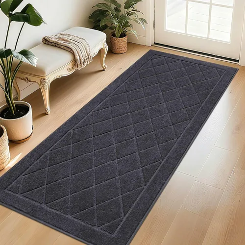 Vista 39 de BEQHAUSE Tapete Atrapa Suciedad para Puerta de 20" x 32", Tapete Antideslizante para Entrada Lavable, Tapete para Puerta para Perros Resistente a