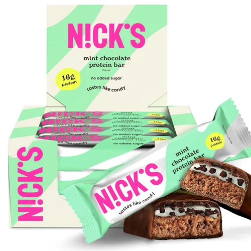 Vista 11 de Nick's Protein Bars Chocolate Alto en proteínas Bajas calorías Snacks bajos en carbohidratos aptos para dieta cetogénica sin azúcar añadido