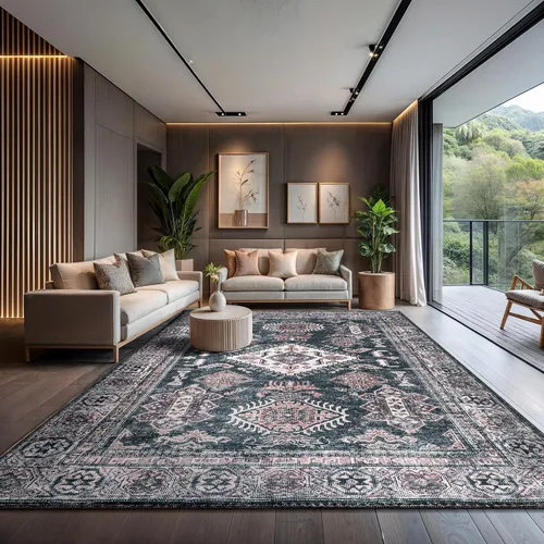 Vista 123 de CAMILSON Alfombras modernas de lujo con diamantes abstractos de 5 x 7 pies, suave, resistente a las manchas, fácil limpieza, no desprende pelo