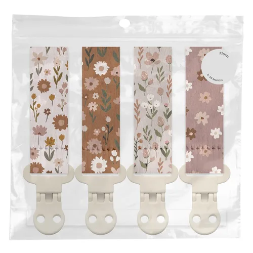 Vista 79 de Stadela - Juego de 4 clips para chupetes de bebé para niñas – Juego de regalo con flores modernas y neutrales estilo Boho (Allysa)