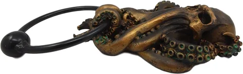 Vista 3 de Atlantic Ebros Gift Bermudas Triángulo Océano Monstruo Pulpo Kraken Guerrero Decorativo Resina Aldaba de Puerta Estatuilla Decoración Aldabas
