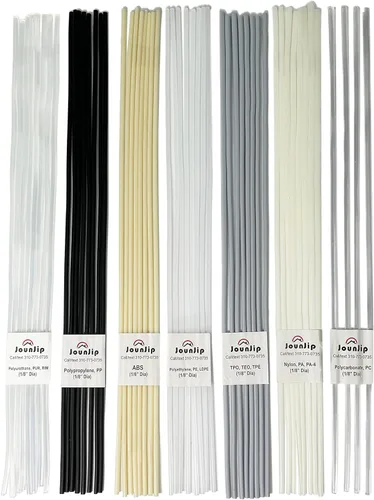 JOUNJIP Varillas de soldadura de plástico de 13 pulgadas, 7 tipos largos de plástico de soldadura (PP PU ABS PE TPO PA PC) Los plásticos más