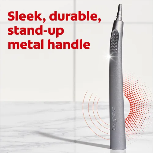 Vista 4 de Kit de inicio de cepillo de dientes Colgate con cabezal reemplazable, Optic White, 2 cabezales de cepillo