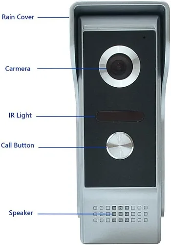 Vista 7 de Sistema de Intercomunicación de Video, Sistema de Timbre de Video de Puerta de 7 Pulgadas, Sistema de Teléfono de Puerta, Kits de Cámara HD de Video