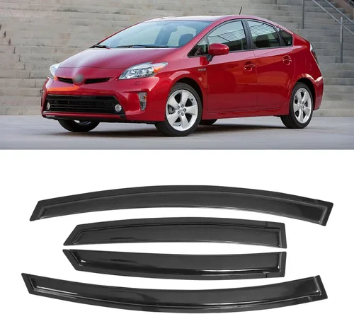 Vista 124 de Viseras de ventana para Chevrolet Silverado y GMC Sierra 1500 Crew Cab 2014-2018, protectores de lluvia, deflector de ventilación, sombra humo