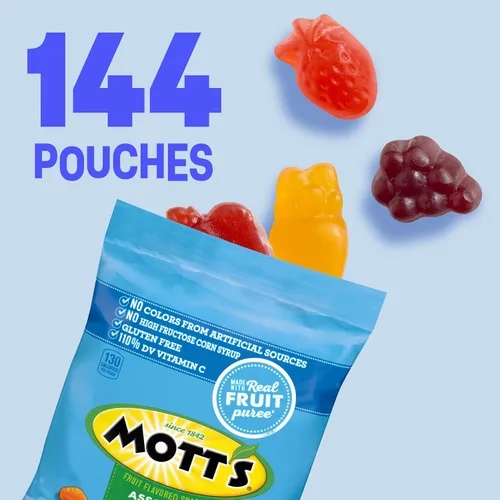 Vista 3 de Mott's Surtido de aperitivos con sabor a frutas, bolsas de una sola porción, 144