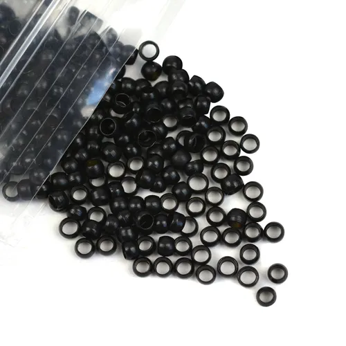 Vista 40 de 200 cuentas nano de 0.118 pulgadas (0.118 in), microenlaces de cobre, nano anillos, cuentas de cabello para extensiones de cabello (rubio oscuro)