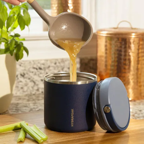 Vista 6 de Hydrapeak Termo de acero inoxidable de 18 onzas con aislamiento al vacío, termo para alimentos calientes y alimentos fríos, boca ancha a prueba