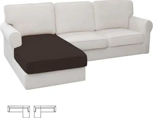 Vista 131 de Easy-Going - Funda de cojín elástica individual para sofá biplaza, sillón, funda de cojín protectora, suave, flexible con parte inferior elástica