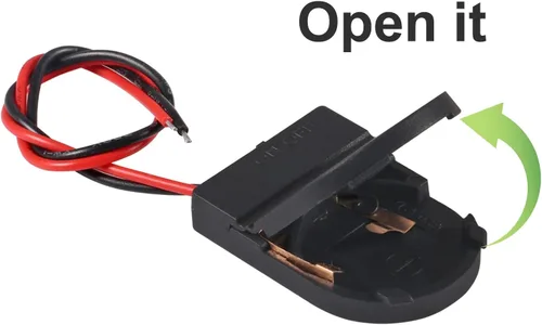 Vista 3 de Alinan Soporte de batería con botón, soporte de batería de celda de moneda con interruptor CR2032 1 X 3V Soporte de batería Caja de almacenamiento