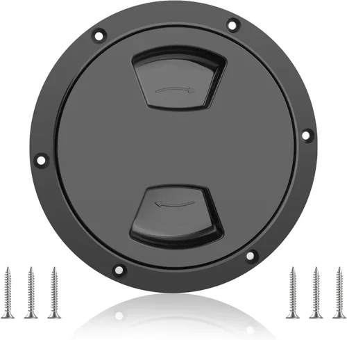 Vista 10 de Placa redonda de cubierta de 5 pulgadas, escotilla de inspección antideslizante, cubierta de escotilla de puerto de acceso marino con tornillos