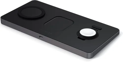 Vista 8 de Satechi Trio - Cargador inalámbrico con almohadilla magnética, certificado Qi, compatible con iPhone 16 Pro Max/16 Pro/16/16 Plus, AirPods Pro/Gen