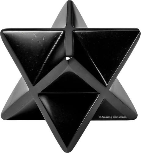 Vista 47 de Amazing Gemstone Cristal de Merkaba de piedra lunar arcoíris, estrella metafísica de Merkaba de 1 pulgada para meditación, cristal de tetraedro