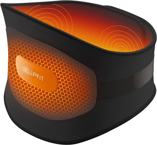 Vista 11 de Almohadilla térmica portátil para espalda, cinturón térmico inalámbrico con masajeador para aliviar el dolor de espalda baja, funciona