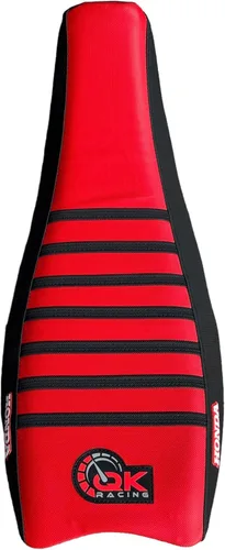 Vista 5 de Funda para Asiento QK Racing - Ajuste Compatible para Honda 2004-2018 TRX 450R Quad (Rojo/Negro)