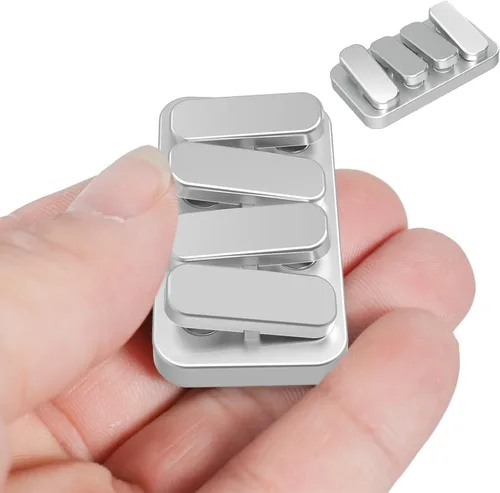 Vista 6 de Deslizador Fidget de Metal EDC Clicker Fidget Juguetes Fidget para Adultos (Negro & Blanco)