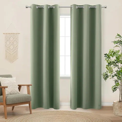 Vista 177 de KOUFALL Cortinas de Baño Aqua para Ventana, Juego de 2 Paneles Decoración Costera Cortinas Cortas Opacas para Ventana Pequeña de Cocina Puerta