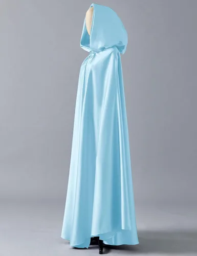 Vista 3 de BEAUTELICATE Capa con capucha de boda para mujer, poncho de longitud completa