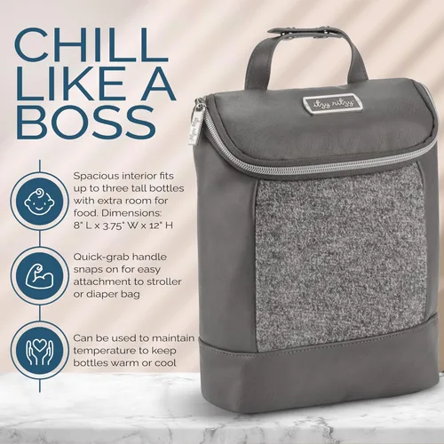 Vista 4 de Itzy Ritzy Bolsa aislada para botellas, mantiene las botellas calientes o frescas, capacidad para 3 botellas y cuenta con bolsillo