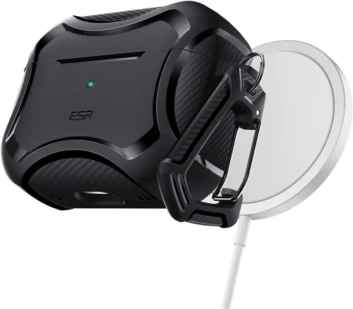 Vista 3 de SaharaCase Cyber Armor - Funda para Apple AirPods Pro 2 (2ª generación) [Robusta] protección de cuerpo completo, agarre antideslizante, delgado