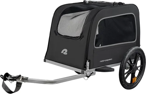 Vista 2 de Retrospec Rover Waggin' - Remolque de bicicleta para mascotas, para perros pequeños y medianos, marco plegable con ruedas de 16 pulgadas