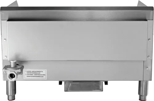 Vista 3 de Kratos Plancha comercial de encimera de 24 pulgadas de ancho, placa caliente de gas para restaurantes, controles manuales, 2 quemadores