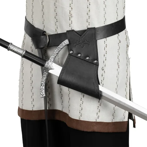 Vista 9 de HiiFeuer Rana de espada medieval con cinturón, funda de espada vikinga, funda de espada renacentista vintage para Ren Faire