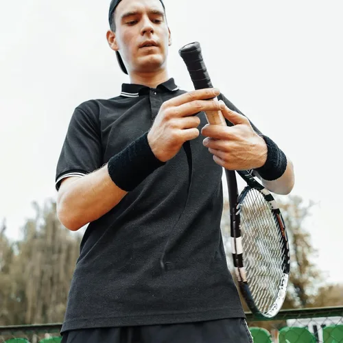 Vista 3 de Jerify 24 piezas de cinta adhesiva para raqueta de tenis, cinta adhesiva precortada para raqueta de bádminton con comodidad aterciopelada