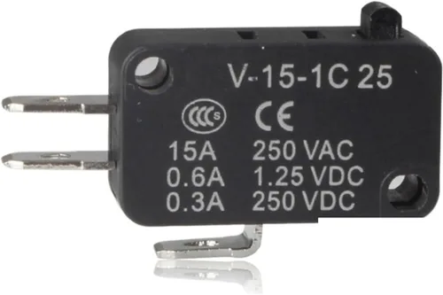 HEXEH Interruptor de límite V-15-1C25 Negro de tamaño pequeño Mini Punto Acción/Límite/Carrera/Interruptor de viaje Cobre (10 piezas)