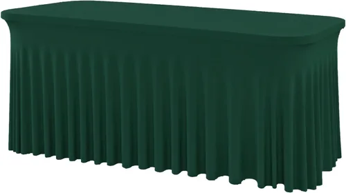 Vista 27 de Mantel rectangular de elastano negro, funda elástica ajustada para mesas rectangulares de 1,8 m, falda de mesa elástica sin arrugas para decoración