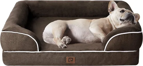 Vista 117 de EHEYCIGA - Cama ortopédica para perro grande, impermeable, de espuma viscoelástica y espuma tipo caja de huevos, bordes elevados, antideslizante