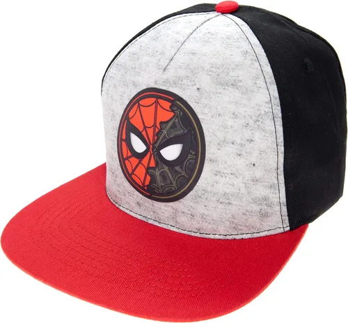 Marvel Spiderman - Gorra de béisbol para niños sombrero y gorra ajustada visera plana diseño de Spiderman de béisbol en rojo y Marvel