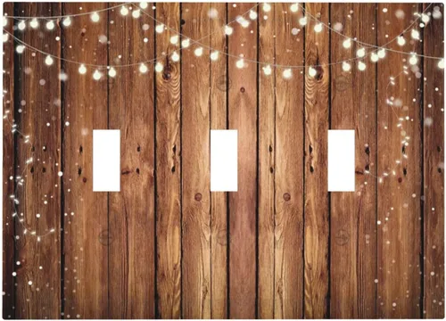 Vista 53 de Cubierta decorativa para interruptor, placa de interruptor de luz de 2 bandas, 1 placa de interruptor de luz dúplex de palanca, placas de pared GFCI