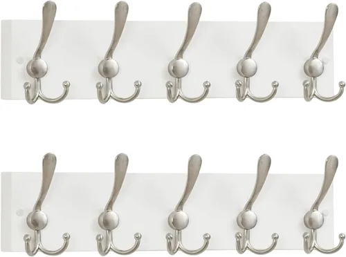 Vista 22 de SKOLOO Perchero de pared montado en la pared de estilo rústico: Perchero de pared de pino de madera auténtica de 40,6 cm de orificio a orificio