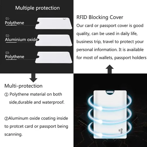 Vista 6 de fancyfree Fundas de bloqueo RFID, prevención de robo de identidad RFID, fundas para tarjetas de crédito RFID, fundas para tarjetas de diseño delgado