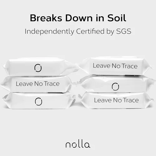 Vista 4 de Nolla Toallitas desechables, 100% a base de plantas, sin plástico y biodegradables, para adultos y niños, sin perfume, aloe calmante y vitamina E
