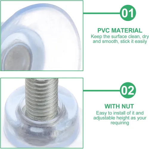Vista 2 de DOITOOL 6 ganchos antiventosa ganchos de ventosa para ducha ventosa de PVC ventosas para mesa de vidrio ventosa con ventana de tornillo Ventosa