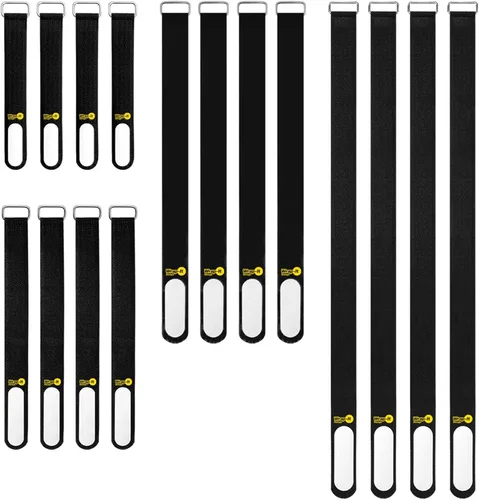 Vista 14 de Wrap-It Storage - Correas de sujeción con hebilla de acero inoxidable y etiqueta para escribir para una fácil identificación de cables, para gestión