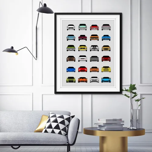 Vista 9 de Custom Car Posters Póster hecho a mano compatible con Chevy Evolution Print Wall Art Decor the Best of Chevrolet Generations, multi, 8 x 10 pulgadas