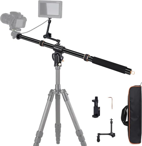 Vista 10 de Koolehaoda Brazo de extensión de trípode de 16.5 pulgadas, columna central horizontal, tubo de extensión de 1.102 in con base giratoria de 360°