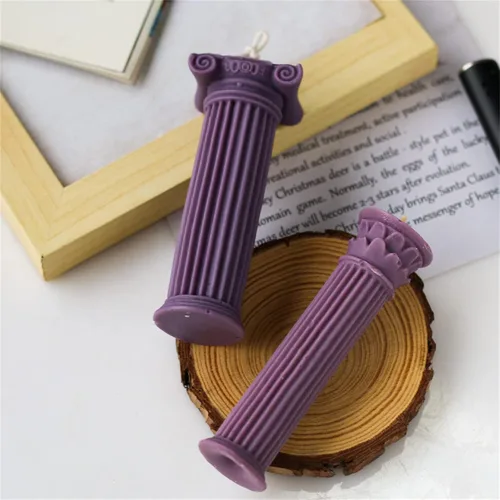 Vista 5 de Columna romana espiral vela molde de silicona pilar jabón cera fondant chocolate pastel caramelo molde para hornear yeso resina epoxi molde