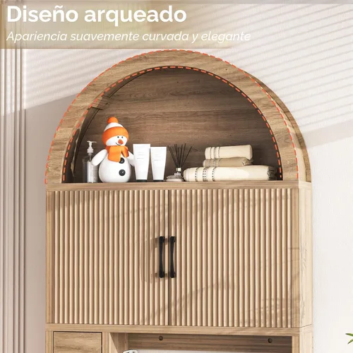 Vista 9 de Spurgehom Over Toilet Storage Cabinet, Bathroom Arch Organizer,Wood Madera