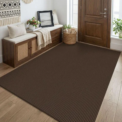 Vista 135 de KOZYFLY - Tapete para puerta de interior, lavable, pequeña, antideslizante, con respaldo de goma, felpudo de algodón para el hogar, color negro