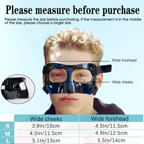 Vista 2 de Protector de nariz para nariz rota, máscara facial deportiva, protector de nariz ajustable con acolchado de espuma para béisbol, softbol